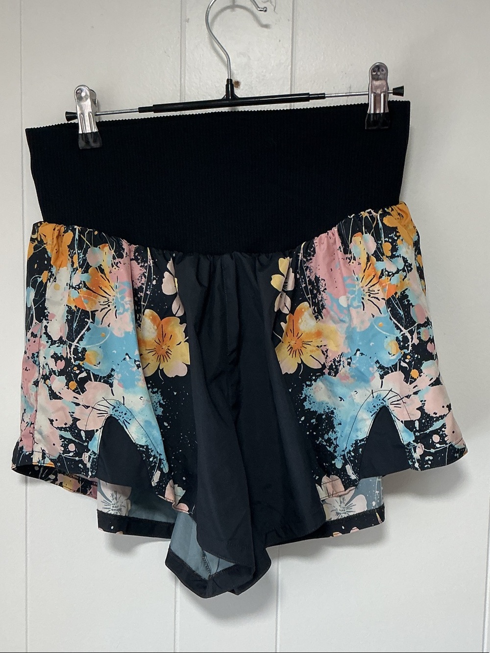 Free people movement Black Ribbed Waistband shorts